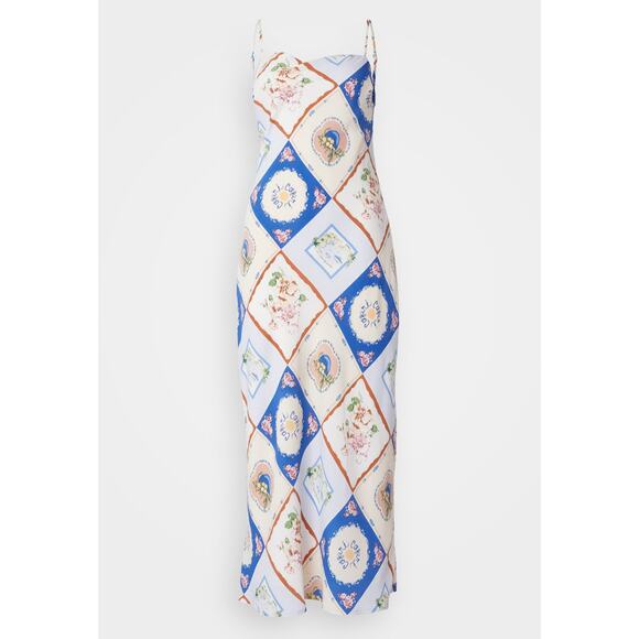 Abercrombie & Fitch Dresses & Skirts - ABERCROMBIE & FITCH Julia Slip Maxi Dress Blue Tile French Country Women's S